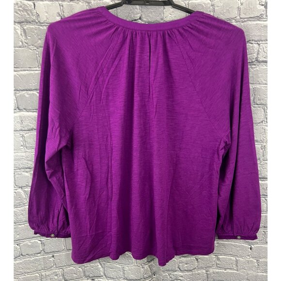 J. Jill Purple Knit Tunic Top Women’s 2X  Split Neck Casual Lightweight Blouse - Picture 5 of 8